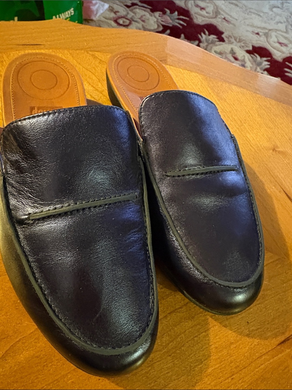 Fitflop Women's Dark Brown Leather Slide Mules